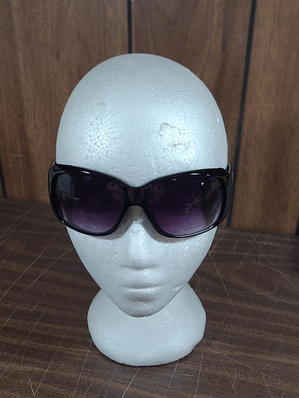Stylish Black Frame Sunglasses with Purple Gradient Lenses - Women #29